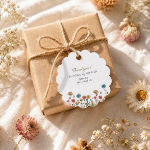 Baby in blühender Blume Babydusche Danke Geschenkanhänger