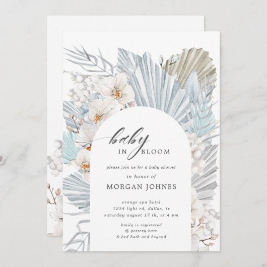 Baby in blühender böhmischer Blütendusche einladen (Vorne/Hinten)