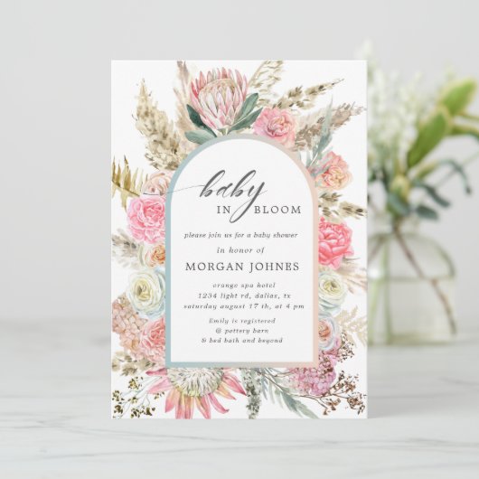 Baby in blühender böhmischer Blütendusche einladen (Stehend Vorderseite)