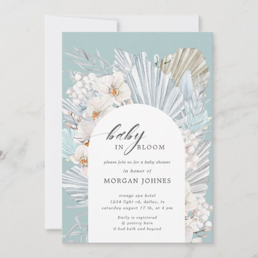 Baby in blühender böhmischer Blütendusche einladen (Vorderseite)