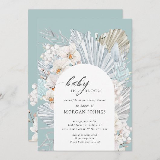 Baby in blühender böhmischer Blütendusche einladen (Vorne/Hinten)