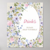 Baby in blühender boho Wildblume Rustikale Erfrisc Poster (Vorne)