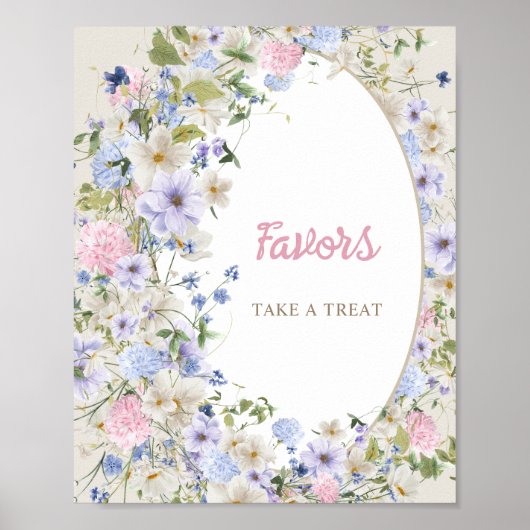 Baby in blühender boho Wildblume Rustikaler Bogen  Poster (Vorne)