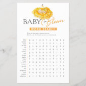 Baby in blühender gelber Babydusche Wortsuche Flyer (Vorne)