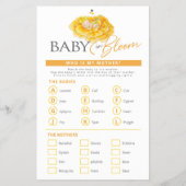 Baby in blühender gelber Babydusche Wortsuche Flyer (Hinten)