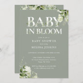 Baby in blühender Rasenfläche in einer Babydusche Einladung (Vorne/Hinten)