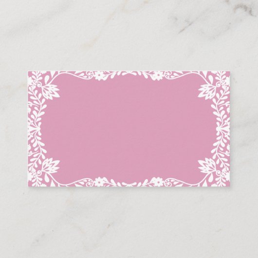 Baby in blühender rosa Babydusche Anfrage Begleitkarte (Rückseite)