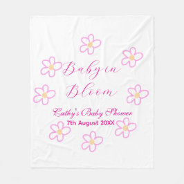 Baby in blühender rosa Blume Babydusche schlicht e Fleecedecke