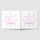 Baby in blühender rosa Blume Babydusche schlicht e Gästebuch (Voll)