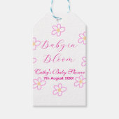 Baby in blühender rosa Blume Babydusche schlicht e Geschenkanhänger (Vorderseite)