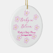 Baby in blühender rosa Blume Babydusche schlicht e Keramik Ornament (Rechts)