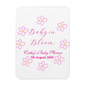 Baby in blühender rosa Blume Babydusche schlicht e Magnet (Vertikal)