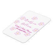 Baby in blühender rosa Blume Babydusche schlicht e Magnet (Linke Seite)