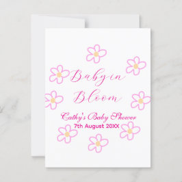 Baby in blühender rosa Blume Babydusche schlicht e Postkarte