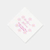 Baby in blühender rosa Blume Babydusche schlicht e Serviette (Ecke)