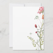 Baby in blühender Wiesenblumen Wasserfarbe Einladung (Rückseite)