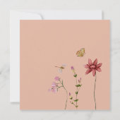 Baby in blühender Wildblume Dusty Pink Einladung (Rückseite)