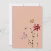 Baby in blühender Wildblume Dusty Pink Einladung (Rückseite)