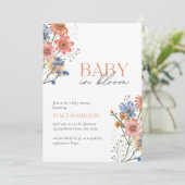 Baby in blühender Wildblume Frühjahrsdusche Einladung (Stehend Vorderseite)