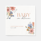 Baby in blühender Wildblume Frühjahrsdusche Serviette (Vorderseite)