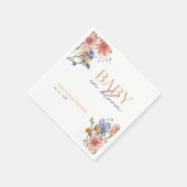 Baby in blühender Wildblume Frühjahrsdusche Serviette (Ecke)