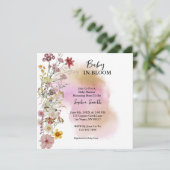 Baby in blühender Wildblume Kinderdusche Einladung (Stehend Vorderseite)