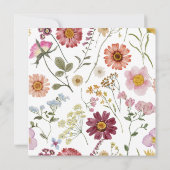 Baby in blühender Wildblume Kinderdusche Einladung (Rückseite)