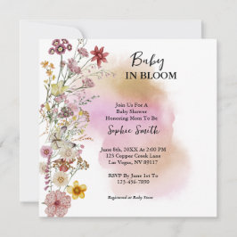 Baby in blühender Wildblume Kinderdusche Einladung