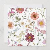 Baby in blühender Wildblume Kinderdusche Einladung (Rückseite)