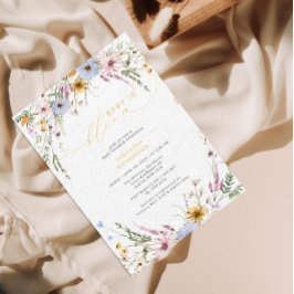 Baby in blühender Wildblume Kinderdusche Einladung