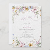 Baby in blühender Wildblume Kinderdusche Einladung (Vorderseite)