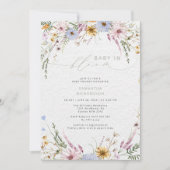 Baby in blühender Wildblume Kinderdusche Einladung (Vorderseite)