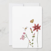 Baby in blühender Wildblume Rosa Einladung (Rückseite)