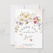 Baby in blühender Wildblume Rustikale Babydusche Dankeskarte (Vorderseite)