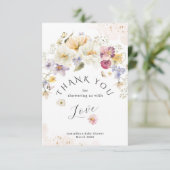 Baby in blühender Wildblume Rustikale Babydusche Dankeskarte (Stehend Vorderseite)