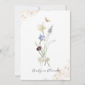 Baby in blühender Wildblume Rustikale Babydusche Einladung (Rückseite)