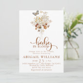 Baby in blühender Wildblume Schmetterling Kinderdu Einladung (Stehend Vorderseite)