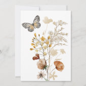 Baby in blühender Wildblume Schmetterling Kinderdu Einladung (Rückseite)