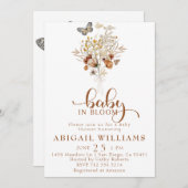 Baby in blühender Wildblume Schmetterling Kinderdu Einladung (Vorne/Hinten)