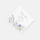 Baby in blühender Wildblume staubblaue Babydusche Serviette (Ecke)