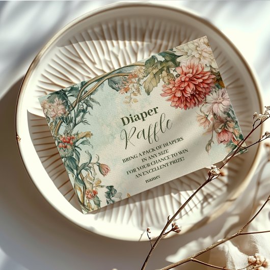 Baby in Blümflorale Wildblume Diapper Raffle Begleitkarte