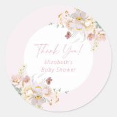 Baby in Blush Blush Pink BläsernBaby Dusche Runder Aufkleber (Vorderseite)