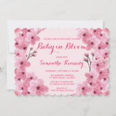 Baby in Blush Rosa Blume Bloral Baby Dusche Einladung (Vorderseite)
