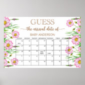 Baby in Blüte Baby Dusche Schätzung Fälligkeitskal Poster (Vorne)