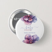 Baby in Blüte | Babydusche Button (Vorne & Hinten)
