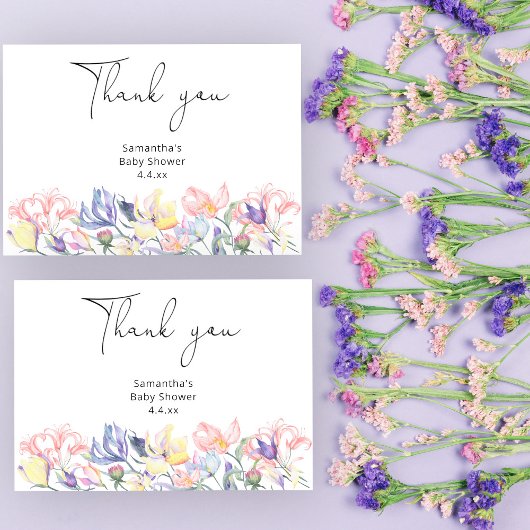 Baby in Blüte danke Babydusche