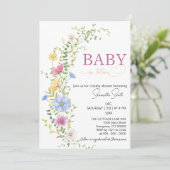 Baby in Blüte Einladung (Stehend Vorderseite)