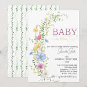 Baby in Blüte Einladung (Vorne/Hinten)