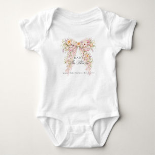 Baby in Blüte Floral Bogen Mädchen Baby Shower Strampler