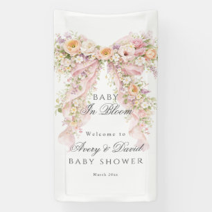 Baby in Blüte Florales Mädchen-Baby-Shower  Banner